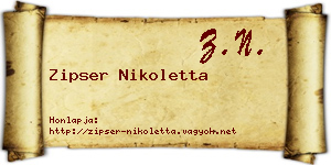 Zipser Nikoletta névjegykártya